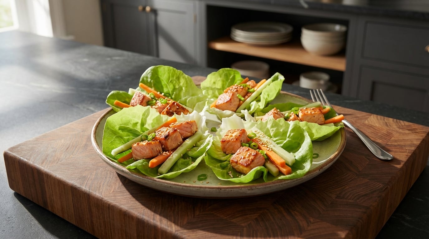 Korean Gochujang Salmon Lettuce Wraps Recipe - Cook Even BET